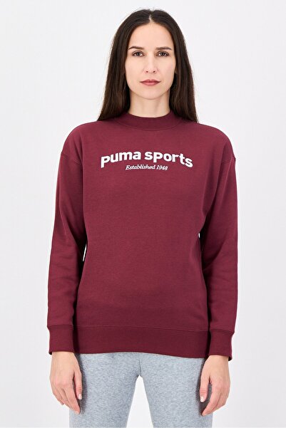 Puma Women Sportswear Fit Long Sleeve Outdoor Sweatshirt, Maroon