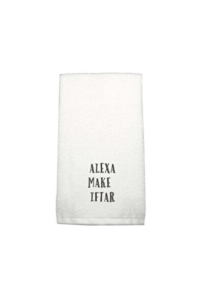 BYFT Embroidered For You Ramadan Cotton Hand Towel - Alexa Make Iftar Design
