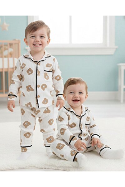 Ege Bebek Set de pijamale pentru băieți 0-6 ani, ursuleț de pluș, cu imprimeu...