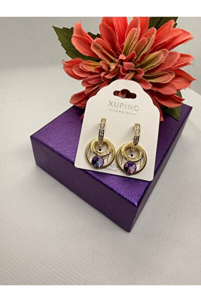 XUPING JEWELRY Jeweler's Series Colorful Zircon Stone Interlocking Ring Steel...