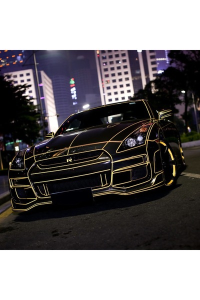 Avex 2 x Светлоотразителни стикера "OUTLINE DECO", цвят ЖЪЛТ, размер 1 см x 8 м