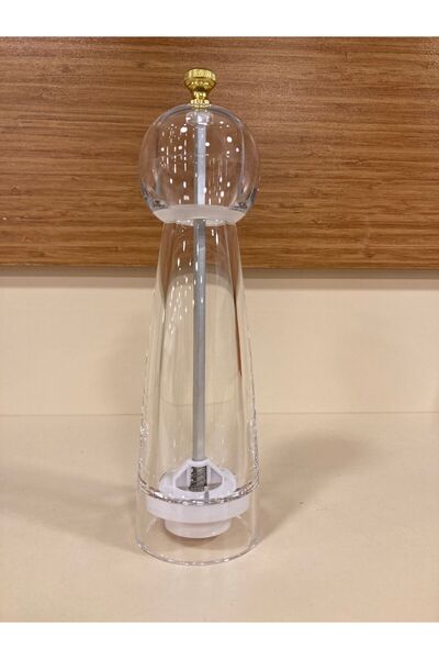 PLUS HOME مطحنة ملح وكابير كبيرة الحجم من الأكريليك الشفاف بارتفاع 22 سم