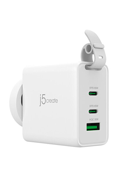 j5create 65 W GAN USB-C 3 PORTURI DE CĂLĂTOR/ÎNCĂRCĂTOR CABLUL CA USB-C SCHIM...