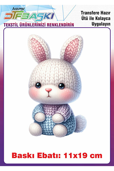 F17 Ajans Örgü Görünümlü Ütü ile Yapışan Tişört Tekstil Baskı