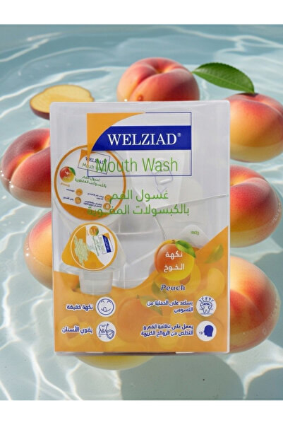 WELZIAD غسول الفم بالكبسولات المتطورة بنكهة الخوخ - 21*13 مل