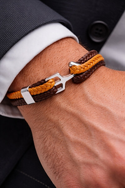 HER ŞEY NOTA www.herseynota.com Earth Knot – Genuine Leather Braided Steel De...