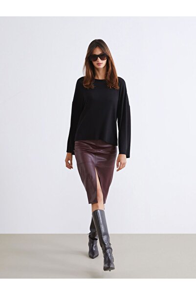 LC Waikiki Buy Zippered Leather Look Pencil Skirt