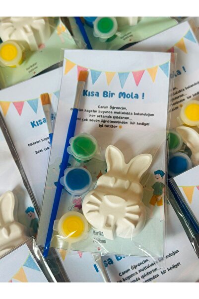 HARİKALAR DÜKKANI Tavşan Figürlü Taş Tozu Boyama Seti Karne Hediyesi / Yılbaş...