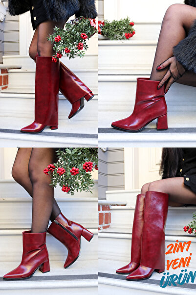 diya shoes Nana Dust Cover Detailed Detachable Apparatus Boots Heeled Pointed...