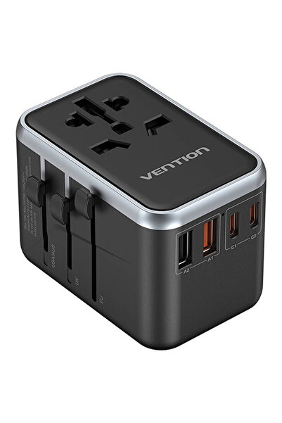 Vention 2x USB Tip-C, 2x USB GaN 65W Negru