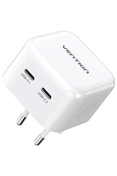 Vention Încărcător GaN cu 2 porturi USB (C+C) (35W/35W) alb