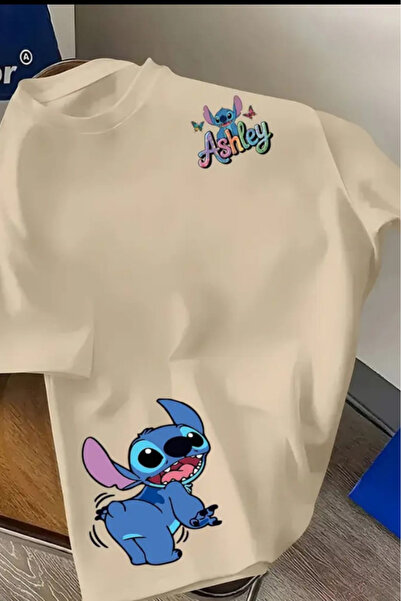 New Shine تي شيرت مطبوع عليه ستيتش للجنسين