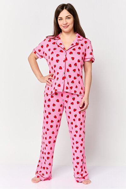 Sleep & Co طقم بيجامة نسائي مكون من قطعتين، بلوزة وبنطال، متعدد الألوان