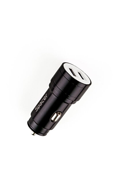 Spacer SPCC-DUO-02, 17 W, 2x USB, Negru