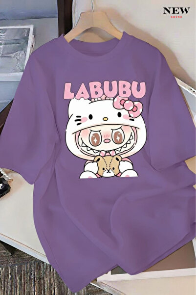 New Shine تي شيرت مطبوع بتصميم لابوبو للجنسين