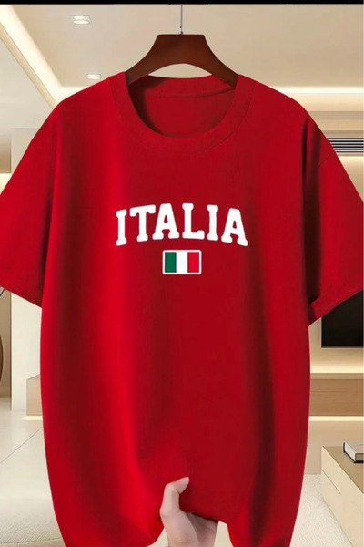 New Shine تي شيرت مطبوع عليه إيطاليا للجنسين