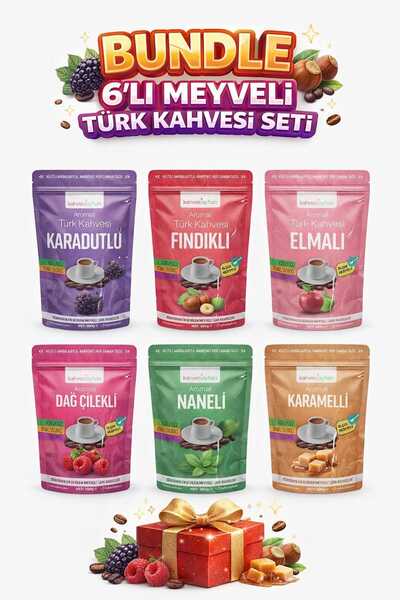 kahveciayhan Yeni Hediye Kutusunda 200g 6 Çeşit Meyveli Aromalı Türk Kahveler...