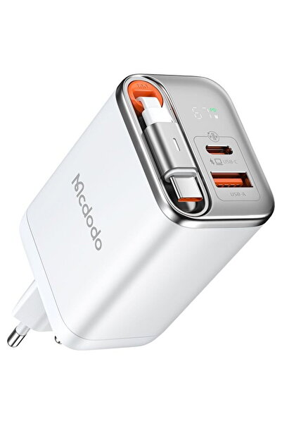 Mcdodo USB-A, USB-C, 67W, Cablu retractabil 65cm - Seria FreeGo (CH-4103) - Alb