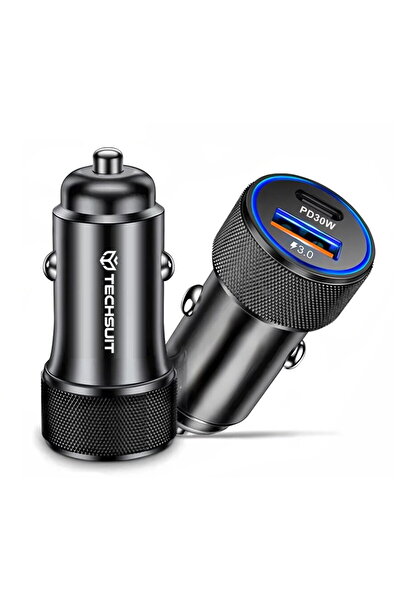 Techsuit KF2353914 C2 USB-A + USB-C ABS Metal 5V/3A 48W Negru