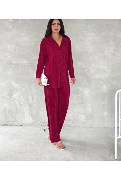 Tarzımızbir piliseli gömlek takım tesettür tam yazlık ürün uzun kollu