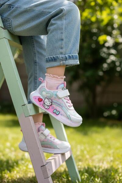 Tuğba Ortopedi 010 حذاء رياضي مريح للفتيات باللون الأبيض/الأخضر المائي