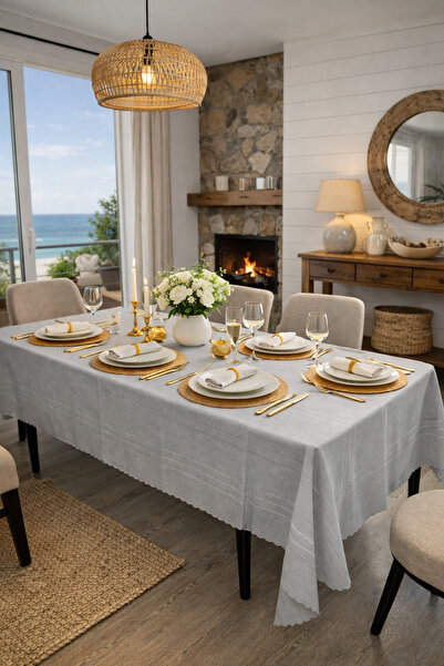 MODA Wrinkle-Free, Stain-Resistant Linen Colber Tablecloth