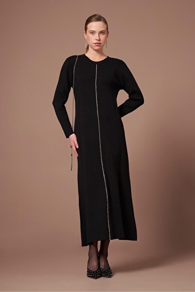 FTZ WOMEN Women's Stone Detail Dress Black 25253