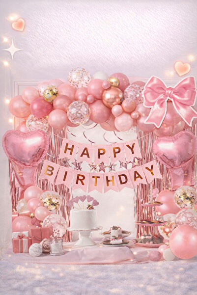 ENG PARTİ DÜNYASI 48 Parça Doğum Günü Balon Konsepti - Happy Birthday Seti EN...