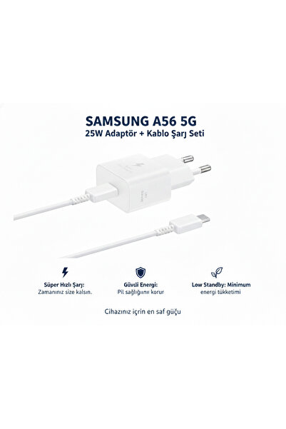 Samsung Galaxy A56 5g EP-T2510X TypeC Hızlı 25W Adaptör+Kablo Beyaz*Samsung G...