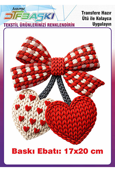 F17 Ajans Örgü Görünümlü Ütü ile Yapışan Tişört Tekstil Baskı