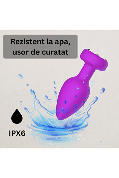 cribeau Dispozitiv de Masaj Anal cu Telecomanda Wireless, 10 Moduri, Rezistent la Apa, Roz