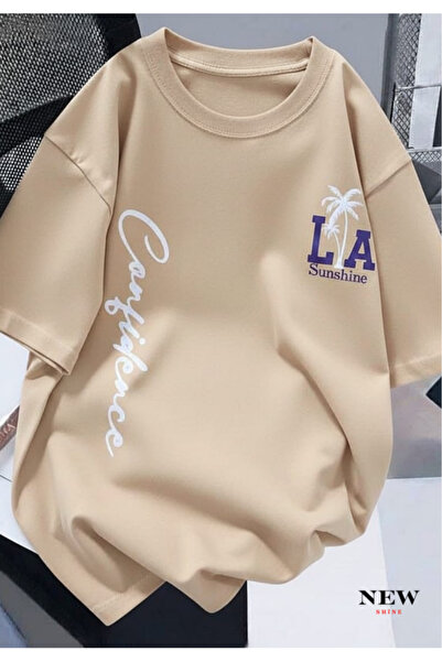 New Shine تي شيرت مطبوع عليه كاليفورنيا للجنسين