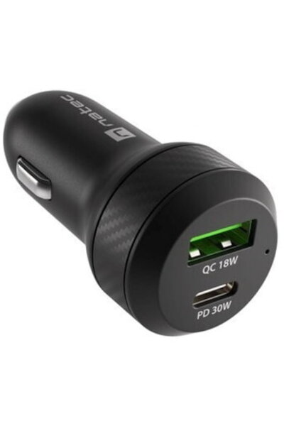 Natec NUC-1980 1x USB 1x USB-C QC 3.0 48W Negru