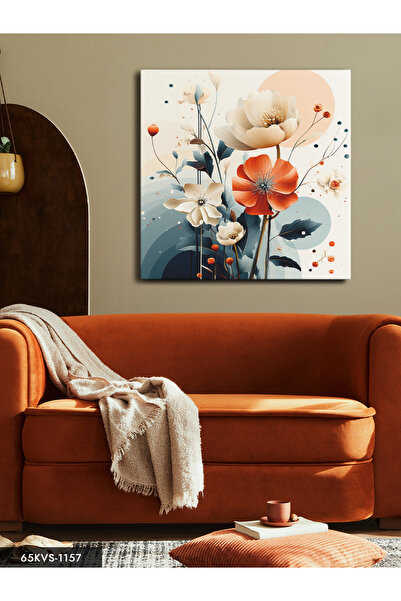 Evinemoda Kružni šareni cvetovi na jednom komadu kvadratnog platna - Slika na...