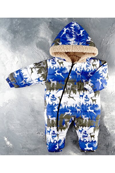 DUBLİNO KİDS Yeni Sevimli GEYİK Figürlü Fermuarlı Kapüşonlu Welsoft Kozmonot ...