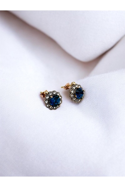 FUYA JEWELLERY Elmas Montür Renkli Taşlı Çiçek Küpe