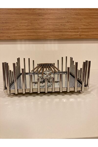 PLUS HOME حامل مناديل مربعة بمرآة من النحاس مصنوع يدويًا بلون فضي