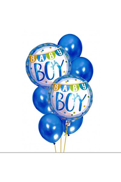 Avex Set of 7 balloons for Boys' Birthday, Blue color, 30-46cm