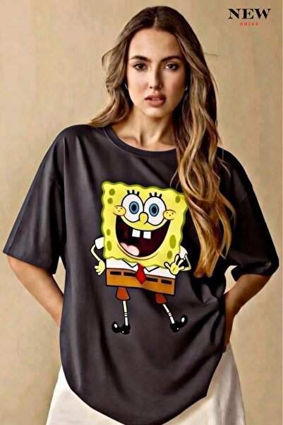 New Shine تي شيرت مطبوع عليه سبونج بوب للجنسين