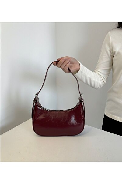 addy Geantă de umăr și de mână Luna Burgundy Baguette Minimal Burgundy
