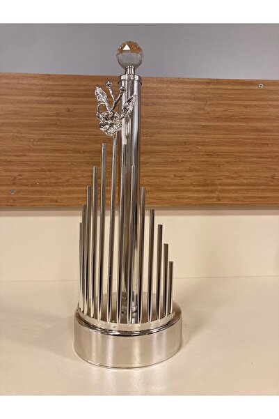 PLUS HOME حامل مناشف ورقية نحاسي فضي اللون ارتفاع 34 سم