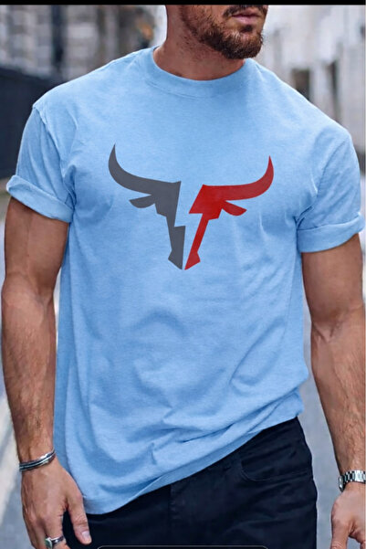 New Shine تي شيرت مطبوع عليه شكل ثور للجنسين
