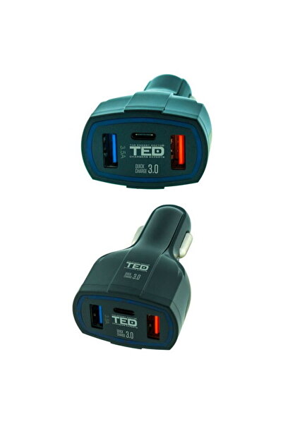 TED Electric Încărcător automat 3x USB: 2x USB-A 3.5A + 1x USB-C Încărcare ra...