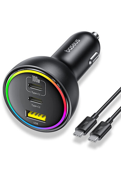 Baseus C00036101111-00 cablu USB-C la USB-C inclus Lumini RGB 2x USB-C + 1xUS...