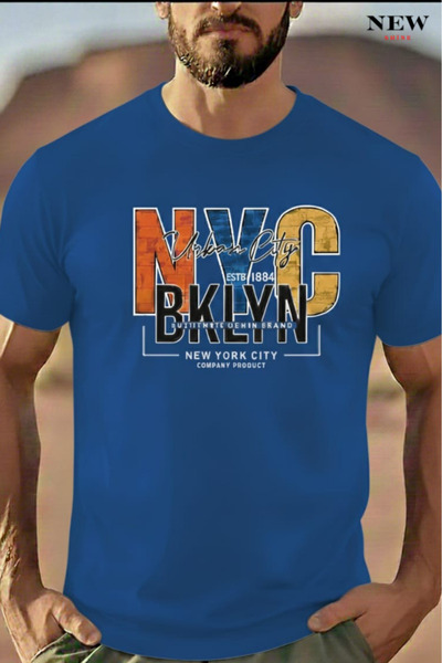 New Shine تي شيرت مطبوع للجنسين من نيويورك بروكلين