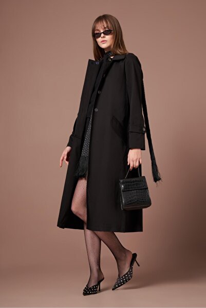 FTZ WOMEN Women's Trench Coat Black 31211