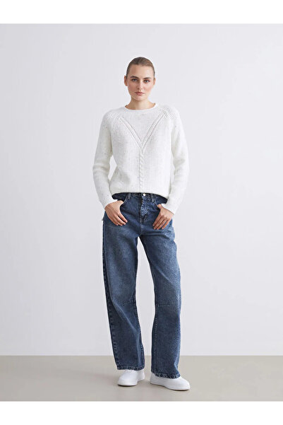 LC Waikiki Crew Neck Self Patterned Women's Knitwear Sweater