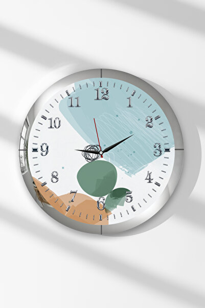 Zevahir Mobilya Dekorasyon Ceas de perete rotund din MDF cu tematică Pastel T...