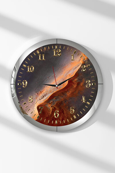 Zevahir Mobilya Dekorasyon Ceas de perete rotund din MDF cu tematică Red Moun...