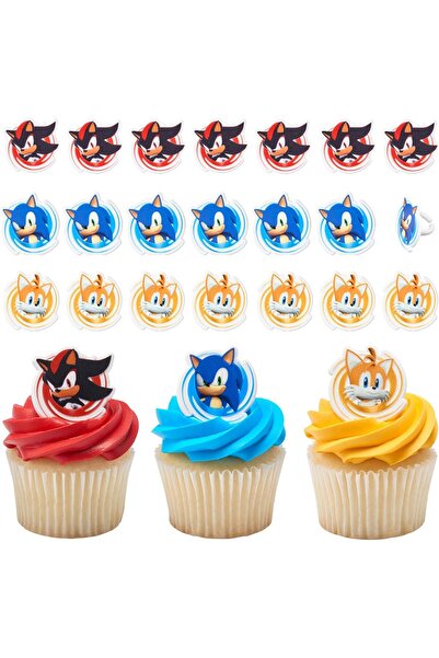 DecoPac Sonic the Hedgehog Rings, Cupcake Decorations Featuring Sonic, Tails,...